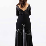 tuta manica 3/4 pizzo SH603 NERO SHARON 