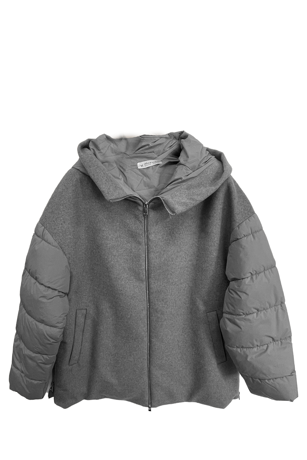 Giaccone Piumino Misto Lana Corto con Maniche Imbottite AZ88P GRIGIO MARICLA 