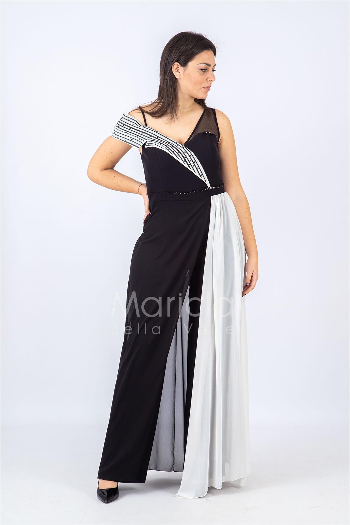 lunga bicol.c/baguette strass PF507 NERO PAOLA FORTI 
