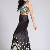 Gonnellone con corpetto ricamato<BR/> JC33647 NERO MARICLA ELEGANCE 