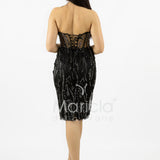 abito midi paiette SH861AC NERO/ARGENTO SHARON 
