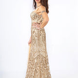lungo paiette sirena RG4239 ORO GIGLI CERIMONIA 