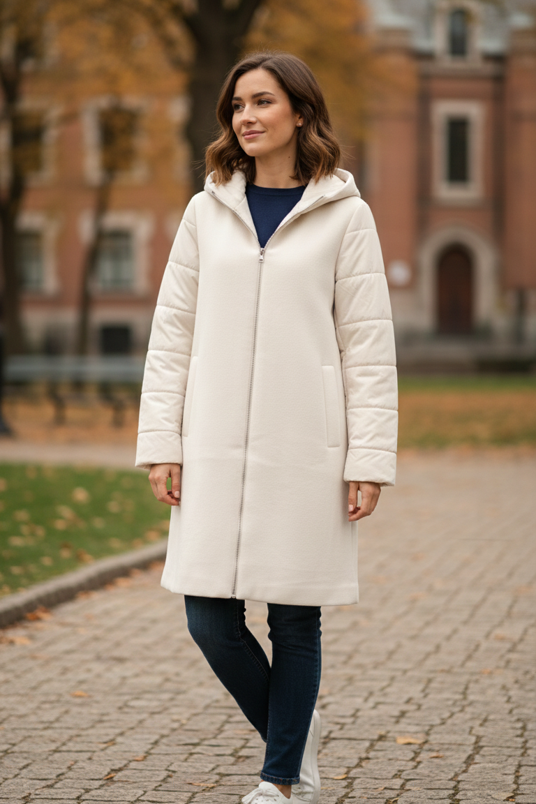 giaccone panno e piumino AZ66P PANNA MARICLA 