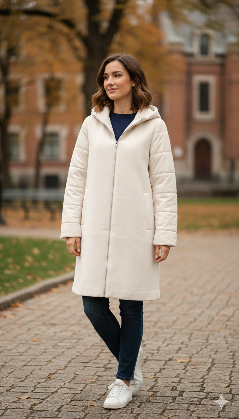 giaccone panno e piumino AZ66P PANNA MARICLA 