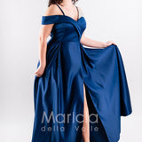 abito lungo con triangolo pietre JC35147 BLU MARICLA ELEGANCE 