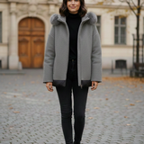 giaccone panno e piumino con cappuccio AZ89PP GRIGIO MARICLA 