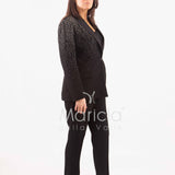 Tailleur con pioggia di strass Completo 3 pezzi SH409 NERO SHARON 
