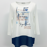 maglia stampa together GR2030 BIANCO MARICLA 