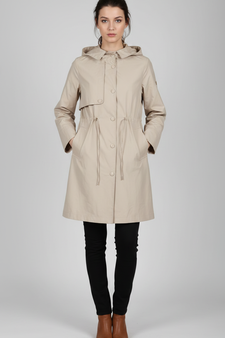 Parka Leggero con Cappuccio LIN11 BEIGE LINDAS 