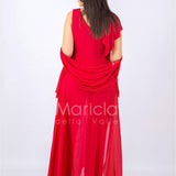 Tuta a giromaniche con rouche PF509 FUXIA PAOLA FORTI 