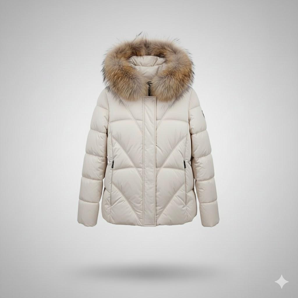 giaccone medio stondato EC6009 PANNA MARICLA 