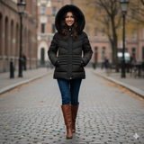 Giaccone piumino con pelliccia PLEAM NERO MARICLA 