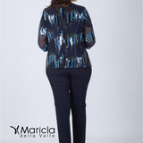 tailleur con ric.paiette PF3030BIS BLU PAOLA FORTI 