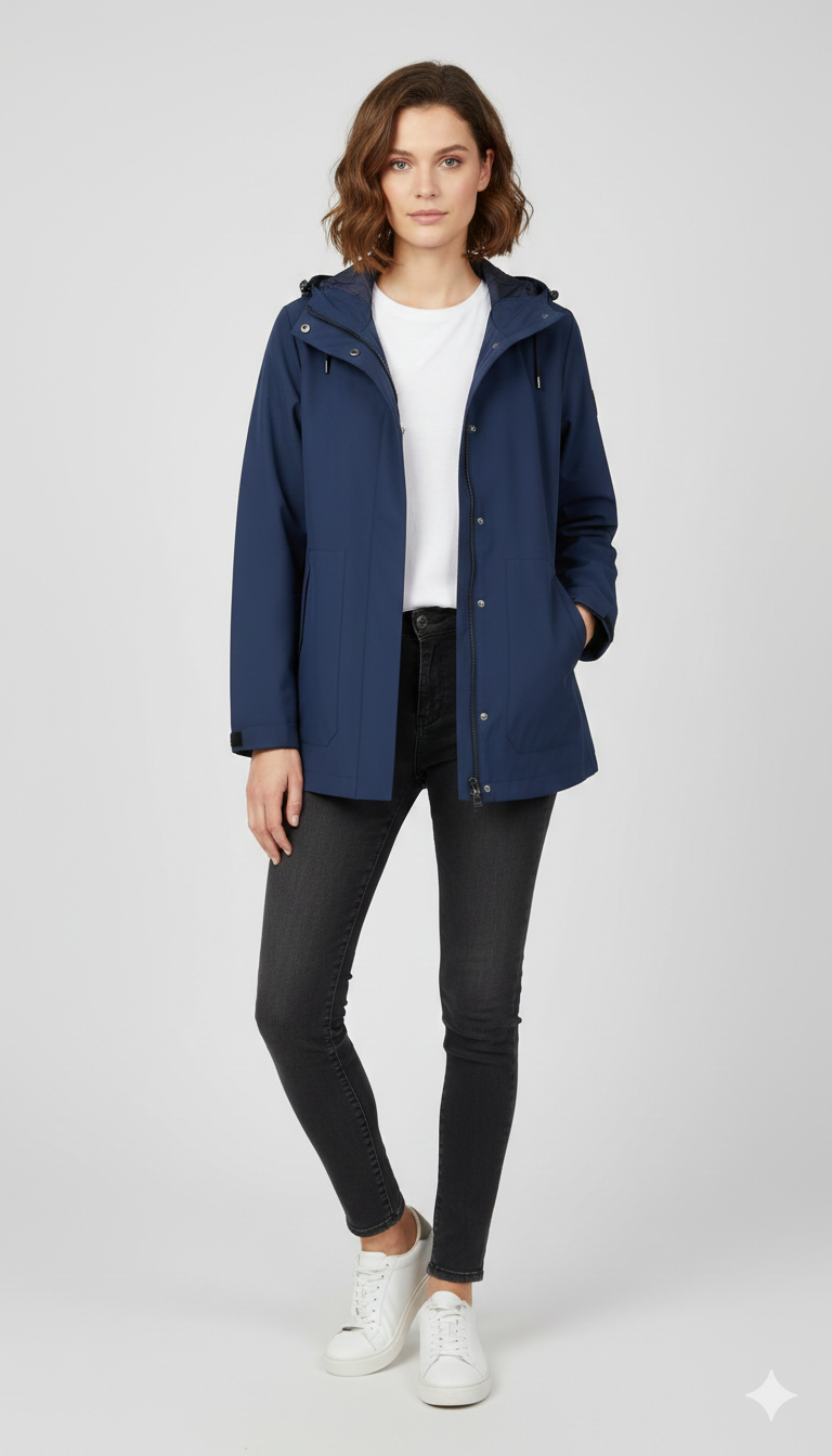 Giacca Tecnica con Cappuccio  Stile Urban & Outdoor CF22192 BLU CARLA FERRONI 