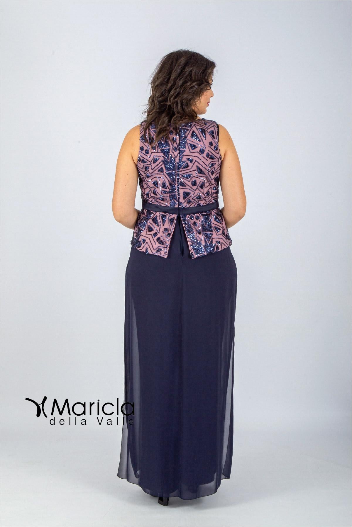 con baschina paiette PF101/22 BLU PAOLA FORTI 