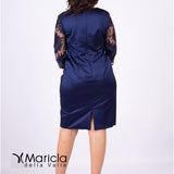 tubino con manica pizzo SP220012 BLU SONIA PENA 