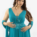 tuta con fiore SH901TU PETROLIO SHARON 
