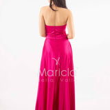 abito lungo con strass corpetto GC3958 FUCSIA GIGLI CERIMONIA 
