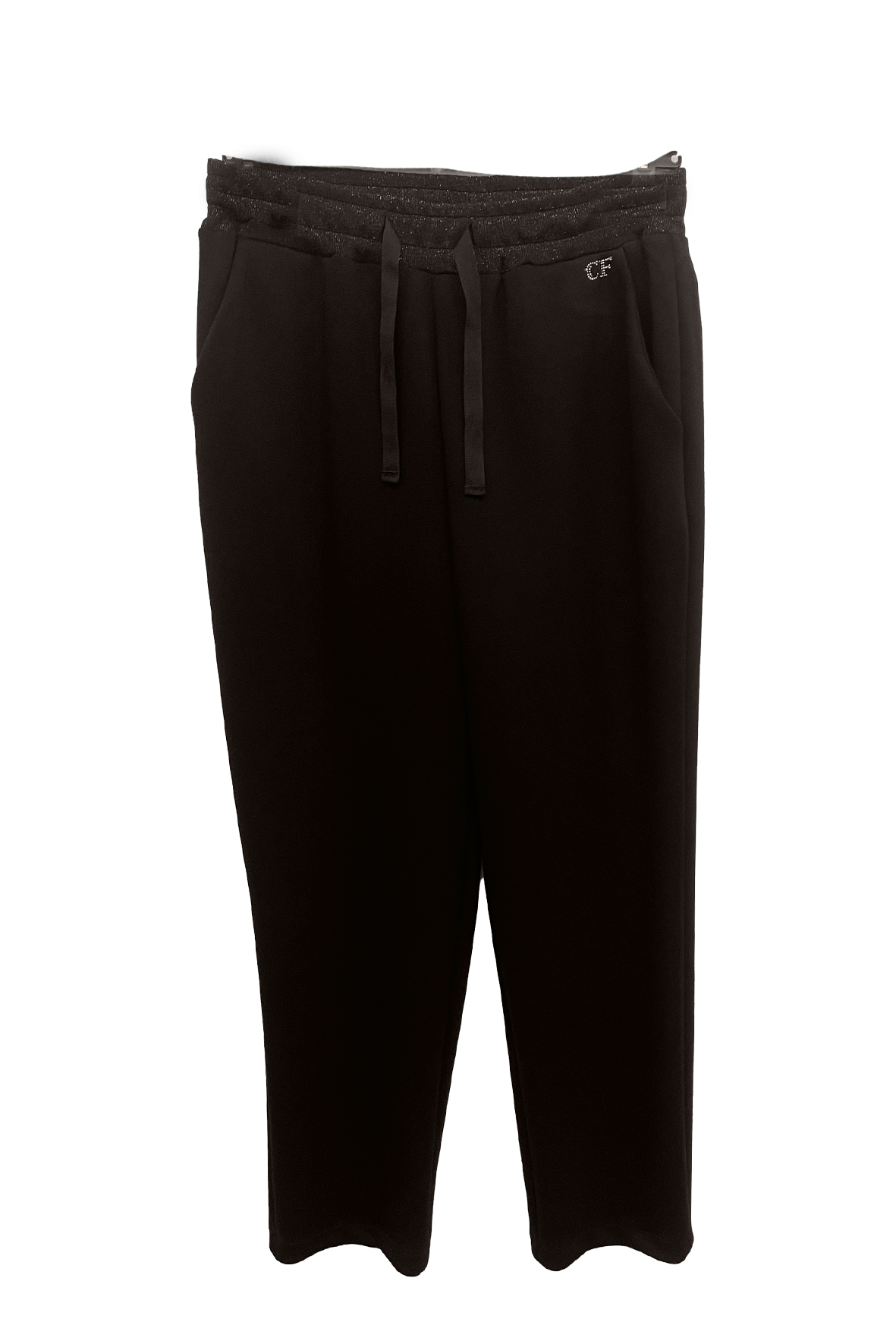 Pantalone sportivo con elastico in vita e glitter CF70058 MORO CARLA FERRONI 