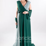 abito bicolore GC3872 VERDE GIGLI CERIMONIA 