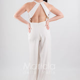 tuta con cinturino strass SH610 BIANCO SHARON 