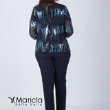 tailleur con ric.paiette PF3030BIS BLU PAOLA FORTI 