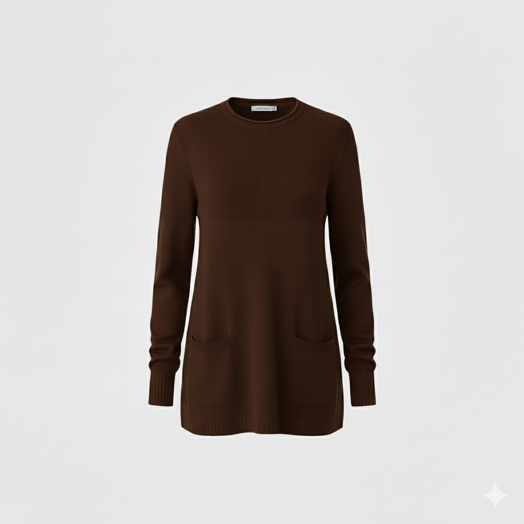 Maglia 100% lana nido d'ape CF4385 TABACCO CARLA FERRONI 