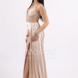 abito lungo corsetto con stecche e drappeggio FP881008 CIPRIA MARICLA ELEGANCE 
