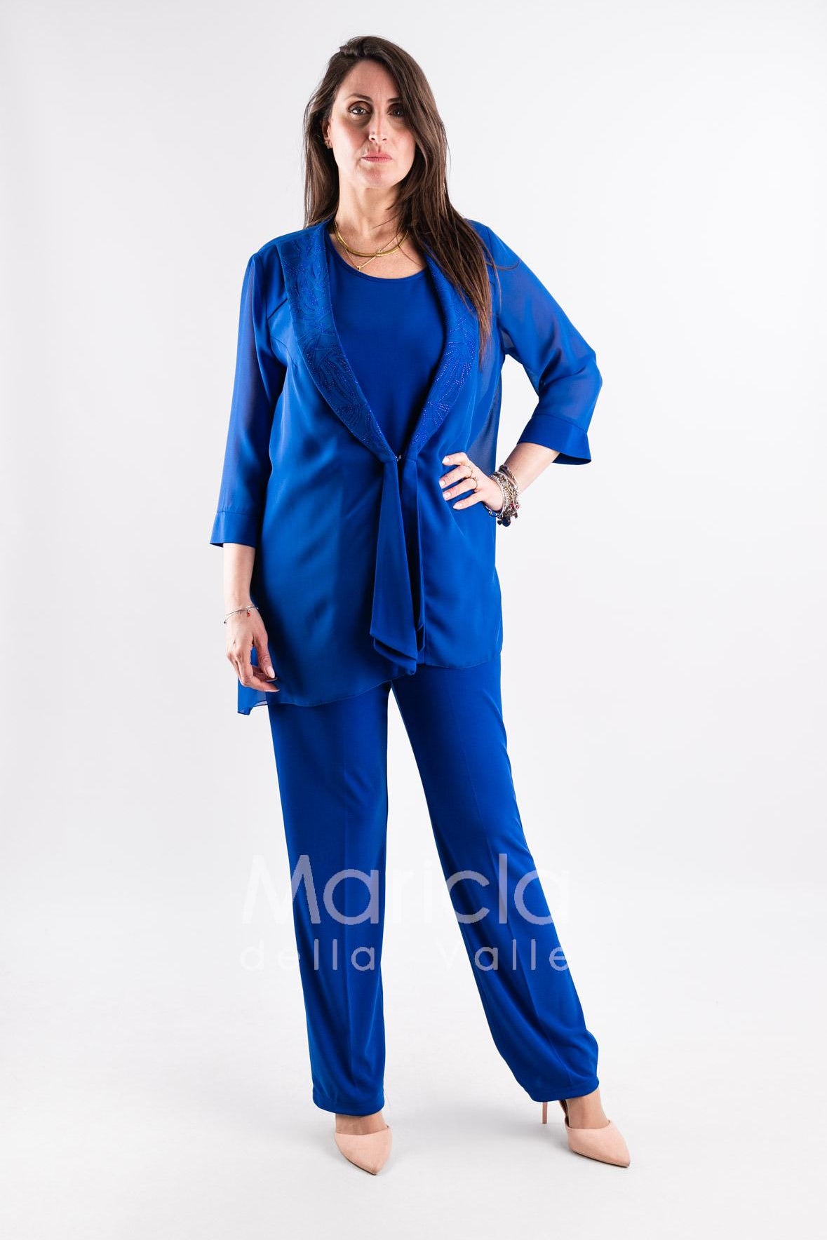 completo 3pz con giacca ricamata PF2190TP ROYAL PAOLA FORTI 