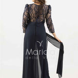 tuta con manica paiette SH905TU BLU SHARON 
