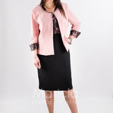 tubino ricamo con bolero ricamo PF3170 NERO PAOLA FORTI 