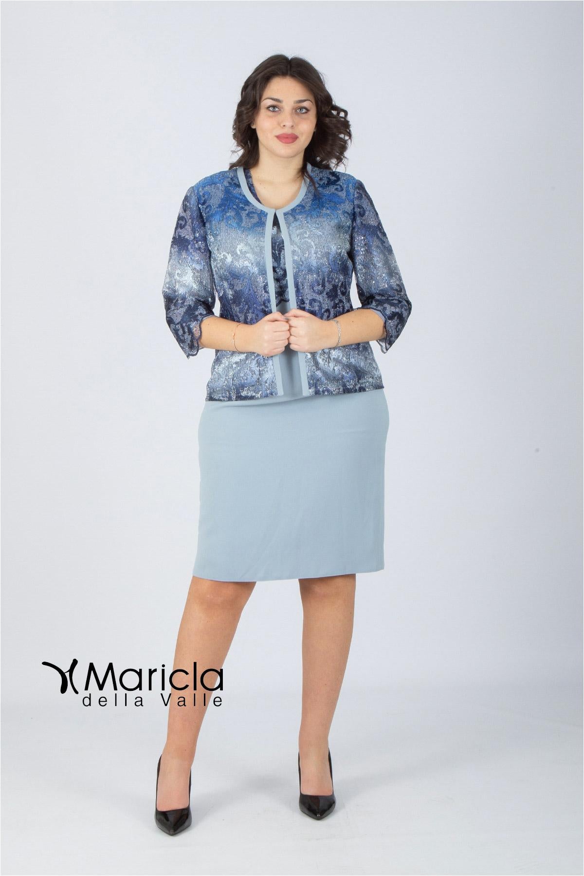 tubino con giacca sfumata GU705 INDACO MARICLA ELEGANCE 