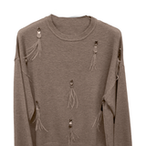 maglia con piume A26IMP90582 TORTORA MARICLA 
