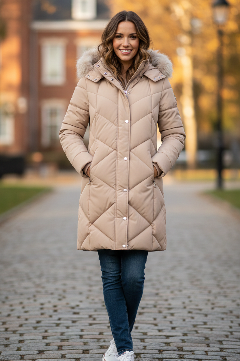 giaccone lungo bottoni laterali AGATA BEIGE MARICLA 