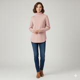 Maglia 100 % lana collo alto CF4340 ROSA CARLA FERRONI 