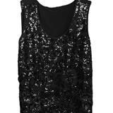 canotta spalla larga paiette DB10327 NERO MARICLA 