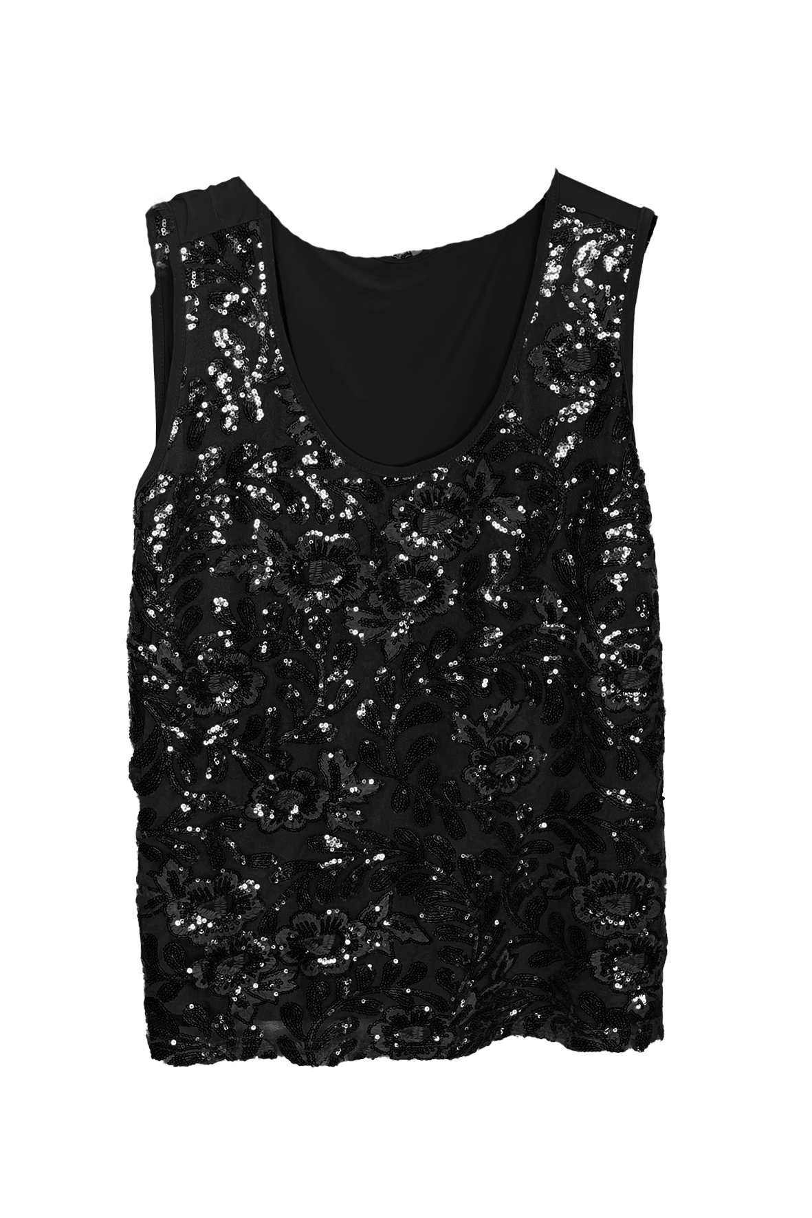 canotta spalla larga paiette DB10327 NERO MARICLA 
