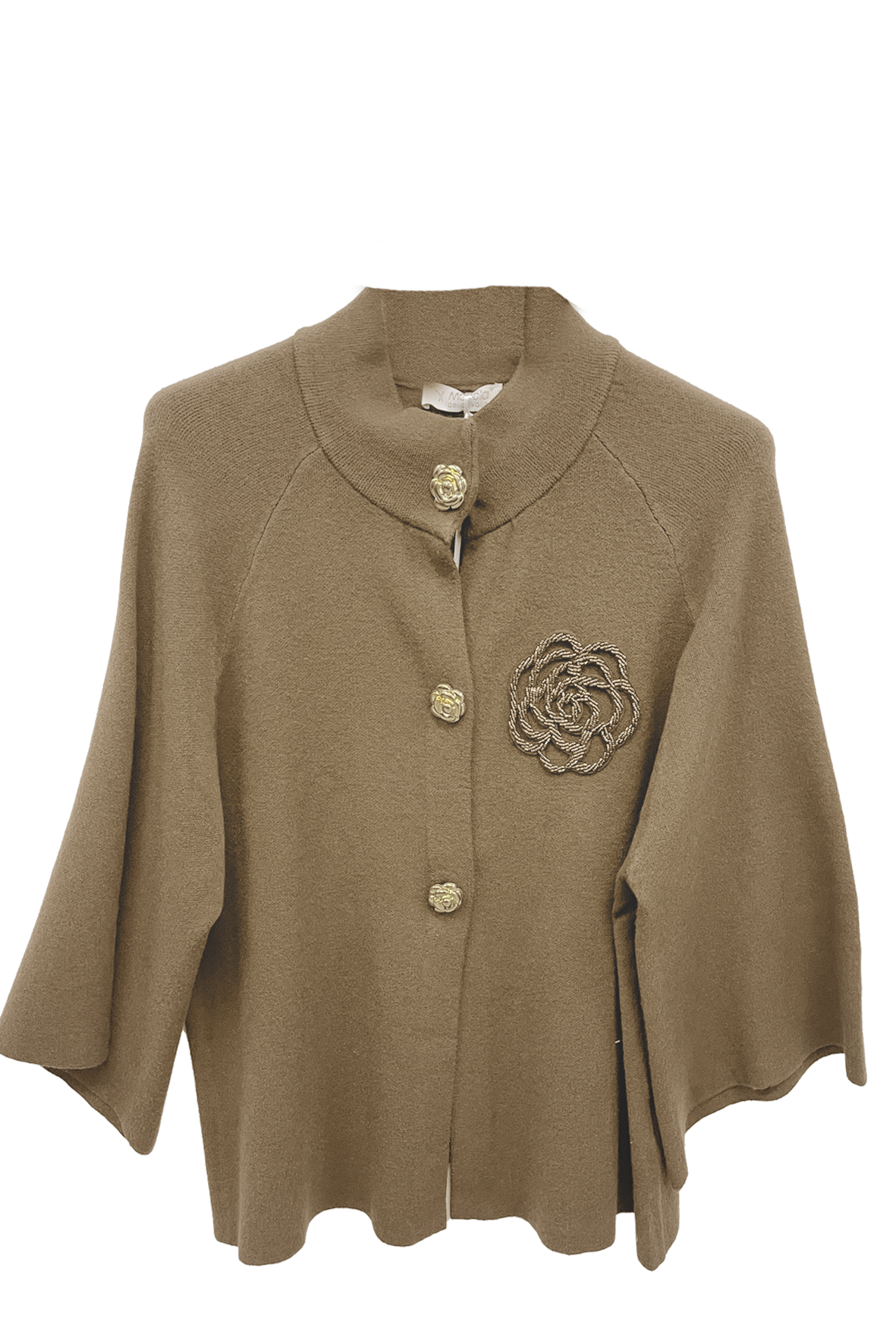 giacca mantellina fiore A26IMP1385 BEIGE MARICLA 