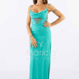 abito con trasparenza CAR58303 SMERALDO MARICLA ELEGANCE 