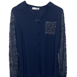 camicia con manica ricamata ROMINA BLU MARICLA 
