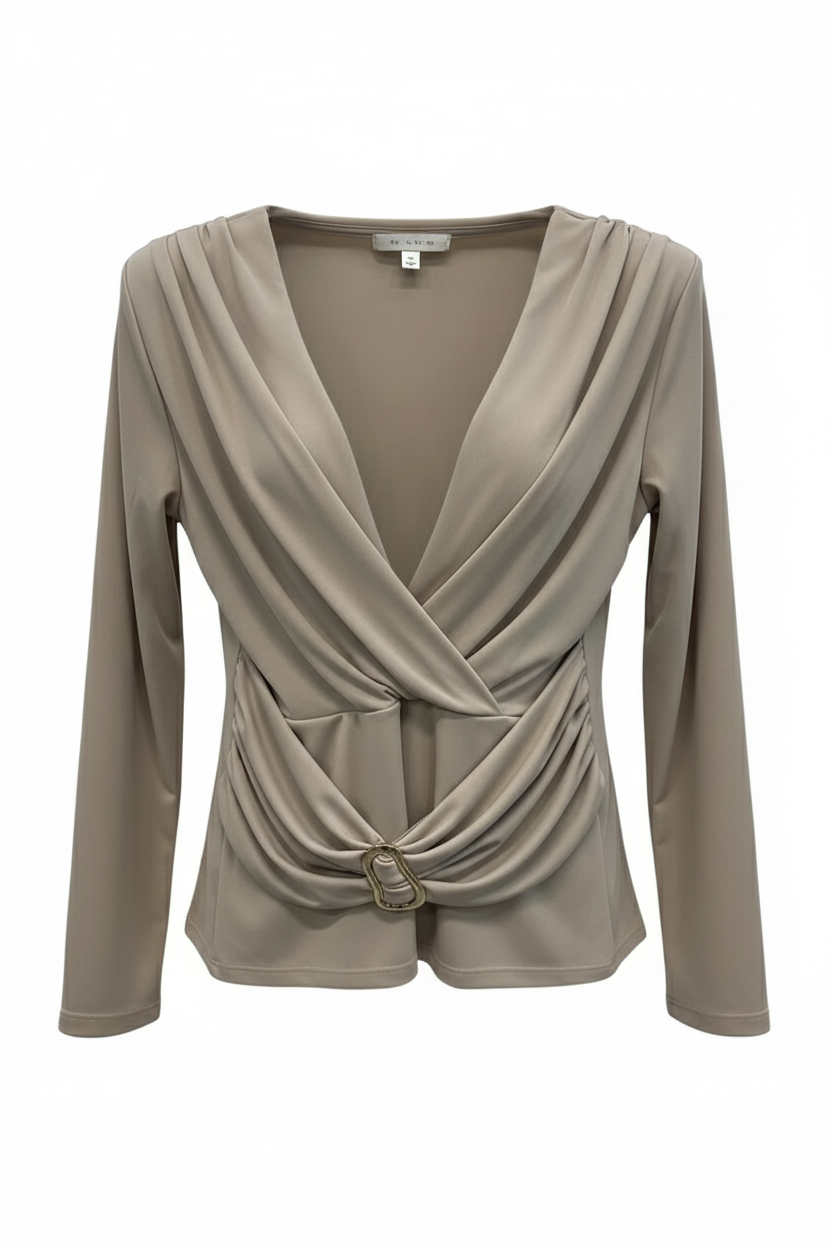 maglia unita con cintura GR1404 BEIGE MARICLA 