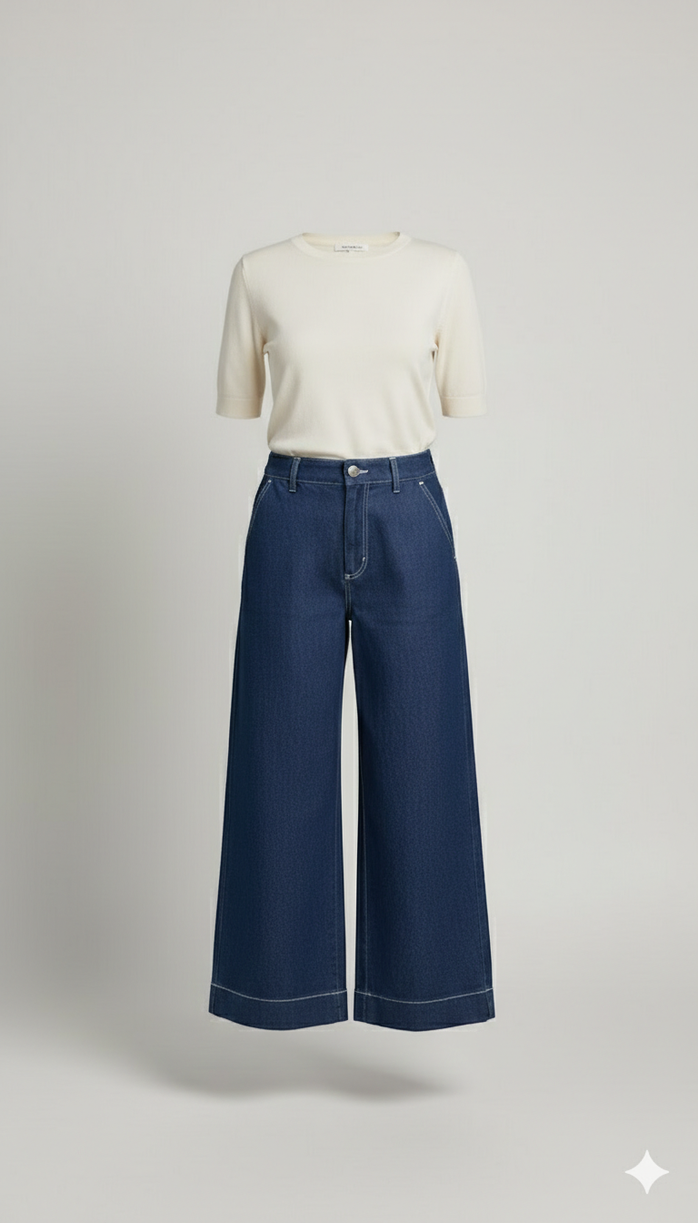 Pantaloni Palazzo con cuciture CF70229 BLU CARLA FERRONI 