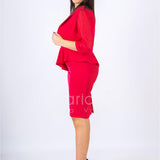 tubino con bolero e rouche SH108 FUXIA SHARON 