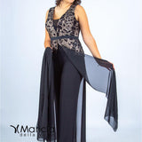 con baschina paiette PF101/22 NERO PAOLA FORTI 