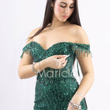 Abito a sirena scollo omerale FP881007 VERDE MARICLA ELEGANCE 