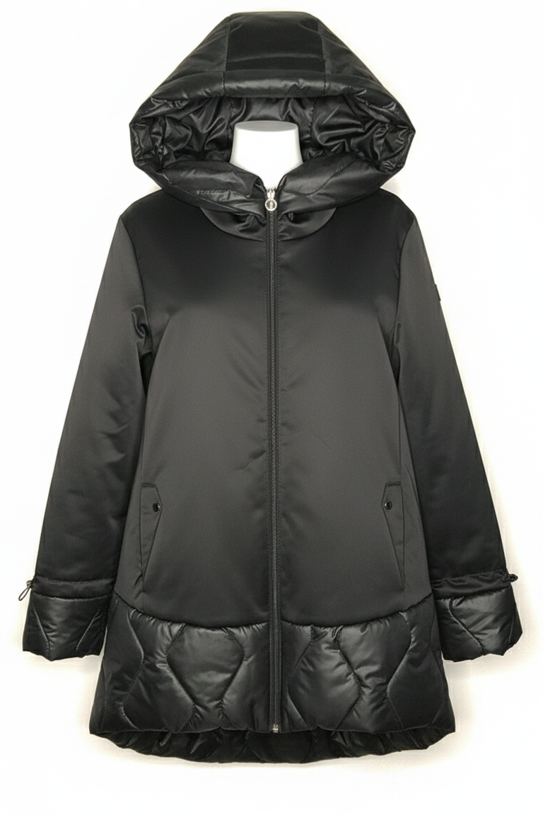 giaccone con piumino rombi ARAGOSTA NERO MARICLA 