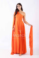 abito lungo fiore chiffon