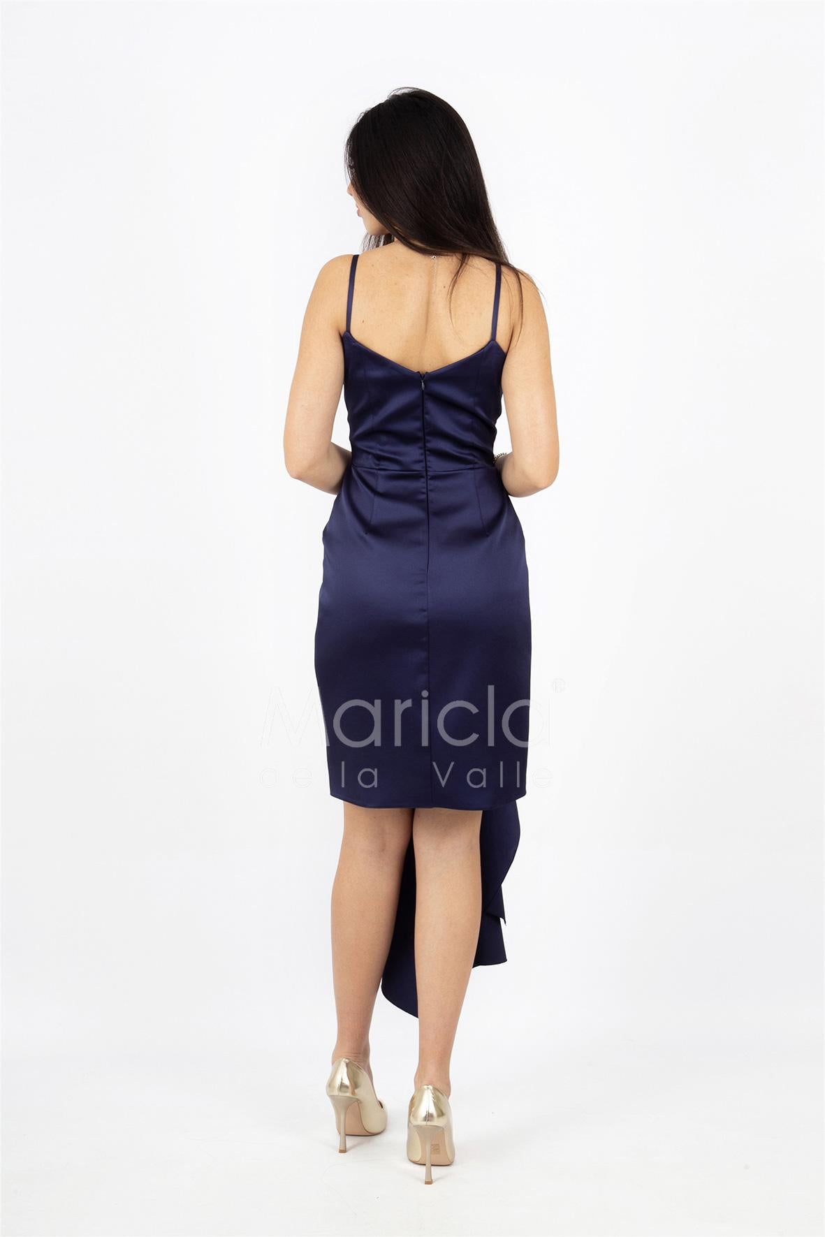 tubino ventaglio scollatura triangolo HC8251 BLU MARICLA ELEGANCE 