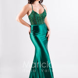 abito lungo bustino pietre JC28915 VERDE MARICLA ELEGANCE 