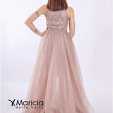 macramè con toulle CAN8053 VISONE MARICLA ELEGANCE 